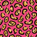 Pink leopard print seamless pattern. Vector Illustration for printing, backgrounds, covers, packaging, greeting cards, posters, Royalty Free Stock Photo
