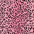 Pink Leopard skin seamless pattern. Jaguar, cheetah fur texture background. Animal stylish print for fashion, textile Royalty Free Stock Photo