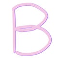 Pink letter b on purple back