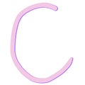 Pink letter c on purple back