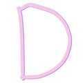 Pink letter d on purple back