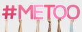 Pink letters forming the word metoo