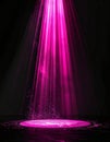 Pink Light Beam on Dark Background with Sparkling Dust Particles Effect Royalty Free Stock Photo