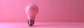 Pink light bulb, lamp mockup, lightbulbs banner, minimal light bulbs with copy space, creativity idea