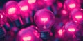 Pink Light Bulbs Table Top Royalty Free Stock Photo