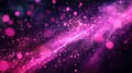 Pink light particles stream creating abstract bokeh effect Royalty Free Stock Photo