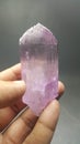 Pink lilac color kunzite spodumene crystal