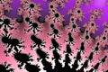 Pink lilas glowing fractal plasma flame