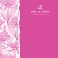 Pink lillies lineart square torn seamless pattern Royalty Free Stock Photo