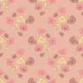 Pink line art flower seamless for fabric pattern Royalty Free Stock Photo