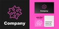 Pink line Bacteria icon isolated on black background. Bacteria and germs, microorganism disease causing, cell cancer