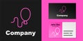 Pink line Balloons with ribbon icon isolated on black background. Happy Easter. Logo design template element. Vector Royalty Free Stock Photo