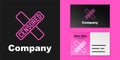 Pink line Censored stamp icon isolated on black background. Logo design template element. Vector Royalty Free Stock Photo