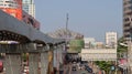 The Pink Line construction site in Pakkret, Nonthaburi