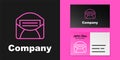 Pink line Mail and e-mail icon isolated on black background. Envelope symbol e-mail. Email message sign. Logo design