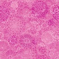 Pink lineart floral texture seamless pattern