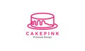 Pink lines art cakes delicious logo design vector icon symbol illustration