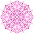 Pink lines patterned mandala simple Relaxion Royalty Free Stock Photo