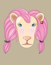 Pink lion