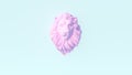 Pink Lion Bust Head Mane Large Male Blue Background Symbol