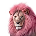 Pink lion on white