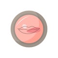 Pink lip balm in a round package Royalty Free Stock Photo