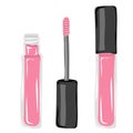 Pink lip gloss isolated on white. Makeup cosmetic product