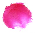 Pink lipgloss smudge isolated over white