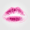 Pink Lips Print with Isolated Background