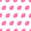 Pink lips. Seamless vector pattern. Isolated illustration on a white background. Texture background. Trendy for modern Royalty Free Stock Photo