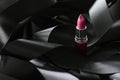 Pink lipstick on black silk background, luxury make-up and beauty cosmetic Royalty Free Stock Photo