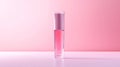 Pink Lipstick Bottle Against Soft Pink Background Royalty Free Stock Photo