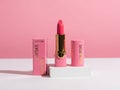Pink lipstick with gold accents Royalty Free Stock Photo