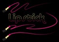 Pink lipstick with smear graphic stroke on black background