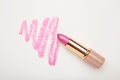 Pink lipstick stroke isolated on white background Royalty Free Stock Photo