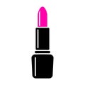 Pink lipstick vector icon