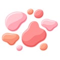 Pink liquid blots, splash and drops. Bacground template.