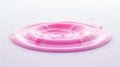 Pink liquid impact abstract viscous fluid droplet creating ripples on smooth surface. Generative AI Royalty Free Stock Photo