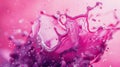 Pink liquid splash creating abstract patterns