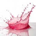 Pink liquid splash isolated on white background Royalty Free Stock Photo
