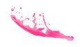 pink liquid splash realistic drops and splashes isolated on white background fruits juice splashing concept horizontal Royalty Free Stock Photo