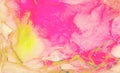 Pink liquid watercolor paint splash texture effect illustration for card design, modern banners, ethereal graphic design