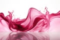 Pink liquid wave, colored water, abstract background. Generative AI Royalty Free Stock Photo