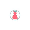 Pink little dress logo design vector