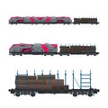 Pink Locomotive with Railway Platform