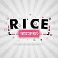 Pink logo for rice recipes. for recipe websites, food blog, today recipes, buy food mobile app, free recipes book, cheap culinary