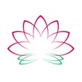 Pink Lotus Flower Icon Logo on White Background Illustration Royalty Free Stock Photo