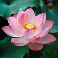 Pink lotus flower plants in water. Generative Ai Royalty Free Stock Photo