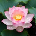 Pink lotus flower plants in water. Generative Ai Royalty Free Stock Photo