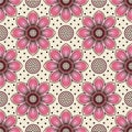 Pink lotus flower and seed head seamless pattern Royalty Free Stock Photo